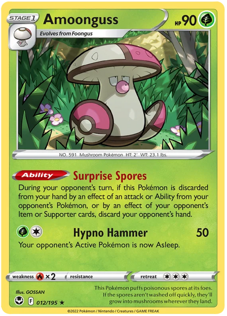 Amoonguss Silver Tempest Pokemon Single 012/195