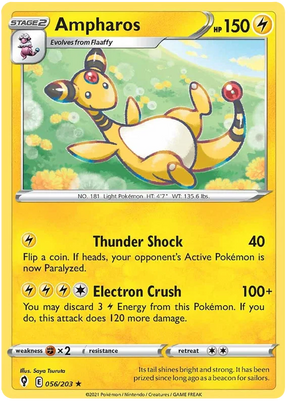 Ampharos 056/203 - Pokemon TCG Evolving Skies card
