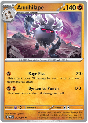 Annihilape Paldean Fates Pokemon Card Single 047/091