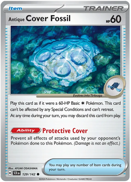 Antique Cover Fossil Stellar Crown Pokemon Single Card 129/142