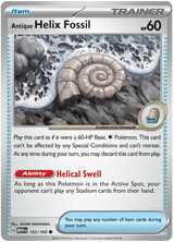 Antique Helix Fossil 151 Single Pokemon Card
