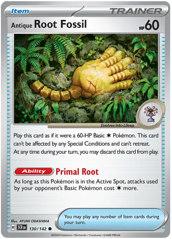 Antique Root Fossil Stellar Crown Pokemon Single Card 130/142