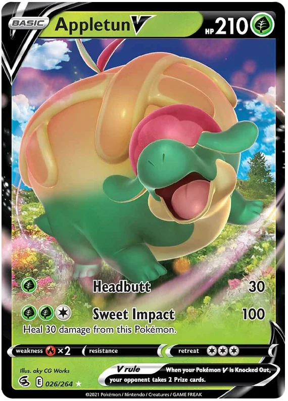 Appletun V Fusion Strike Pokemon Card Singles 026/264