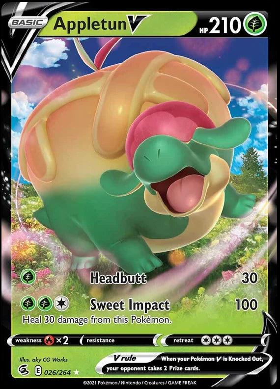 Appletun V Fusion Strike Pokemon Card Singles 026/264