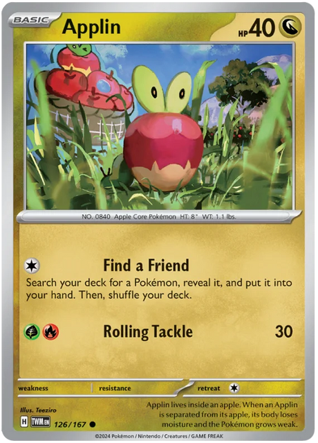 Applin Twilight Masquerade Pokemon Single 126/167