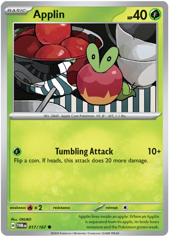 Applin Twilight Masquerade Pokemon Single 017/167