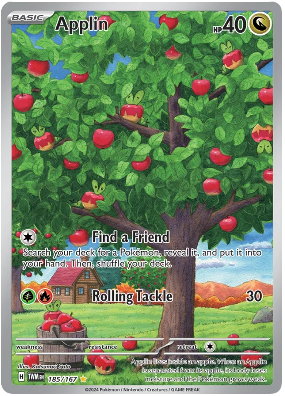 Applin (Illustration Rare) Twilight Masquerade Pokemon Single 185/167