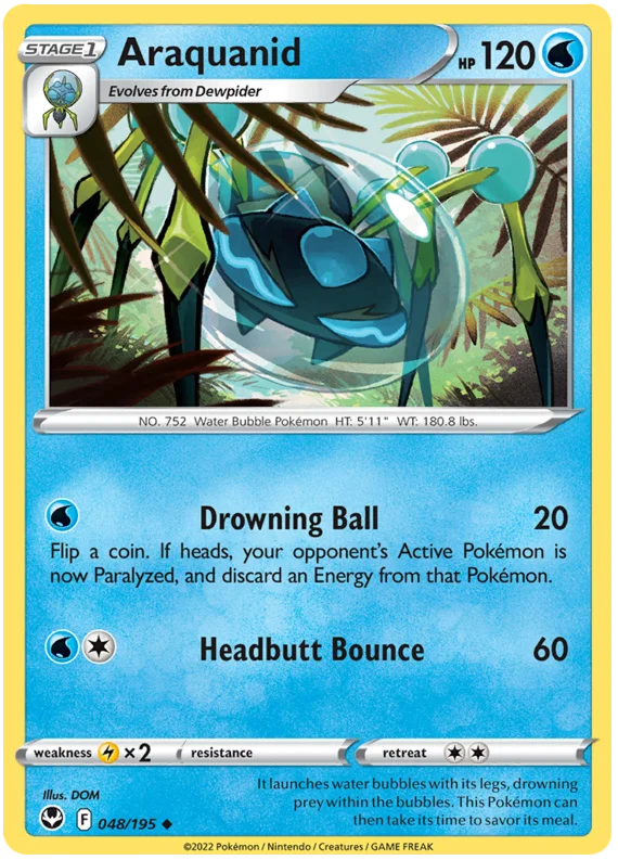 Araquanid Silver Tempest Pokemon Single 048/195