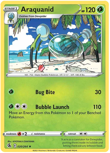 Araquanid Fusion Strike Pokemon Card Singles 020/264