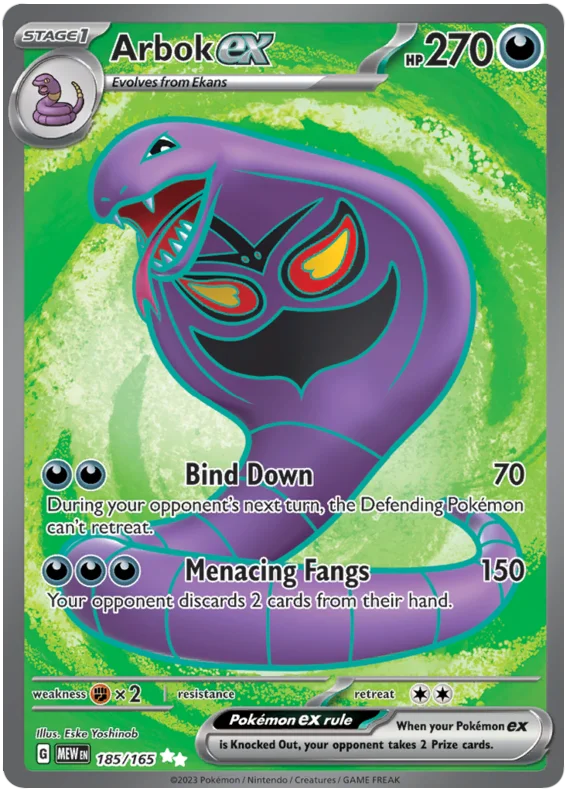 Arbok ex Full Art 151 Single Pokemon Card