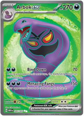 Arbok ex Full Art 151 Single Pokemon Card