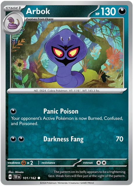 Arbok Temporal Forces Pokemon Single 101/162