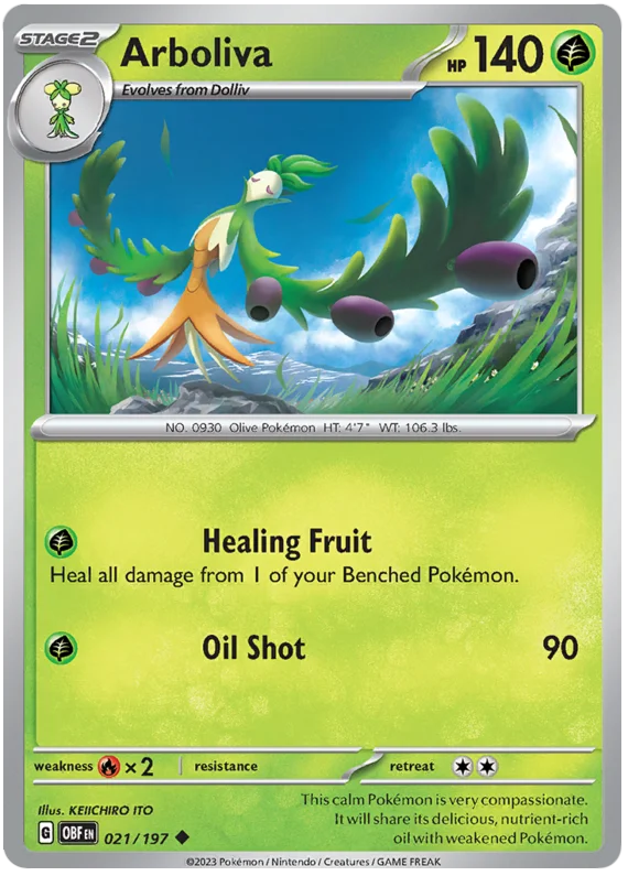 Arboliva Obsidian Flames Single Pokemon Card