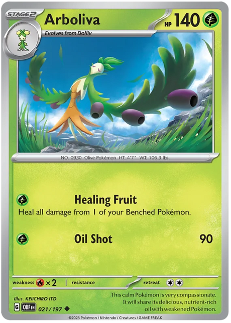 Arboliva Obsidian Flames Single Pokemon Card