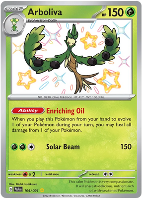 Arboliva Paldean Fates Pokemon Card Single 104/091