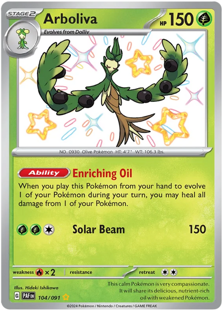 Arboliva Paldean Fates Pokemon Card Single 104/091