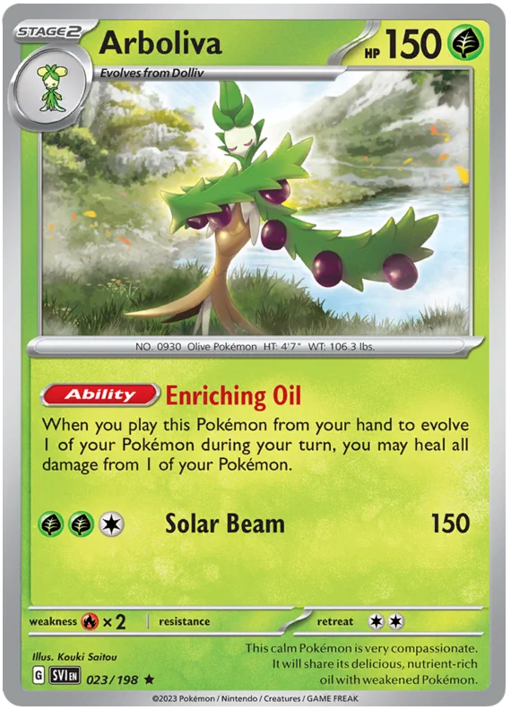 Arboliva Scarlet & Violet Base Set Pokemon Card Single