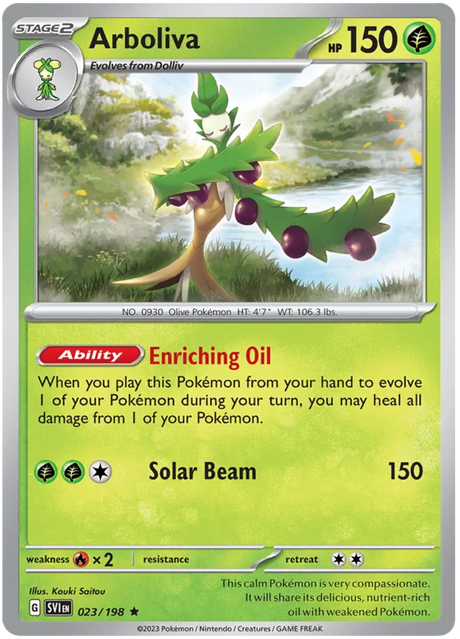 Arboliva Scarlet & Violet Base Set Pokemon Card Single