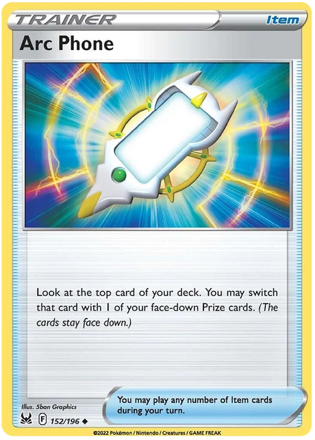 Arc Phone Lost Origin Pokemon Single Card 152/196
