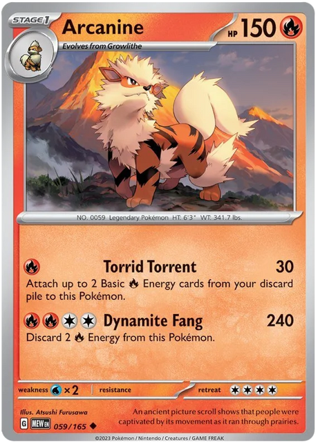 Arcanine 151 Single Pokemon Card