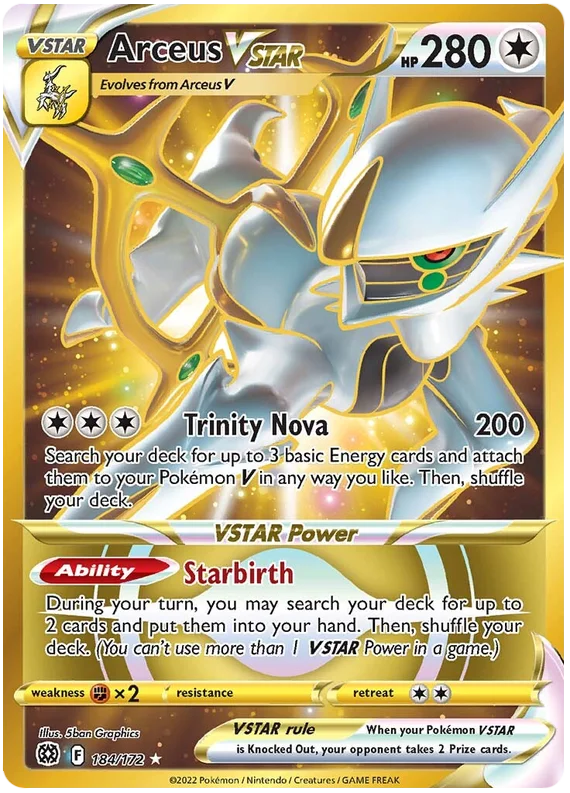 Arceus VSTAR Brilliant Stars Pokemon Card Singles 184/172
