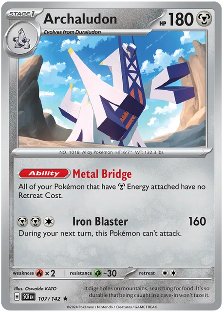 Archaludon Stellar Crown Pokemon Single Card 107/142