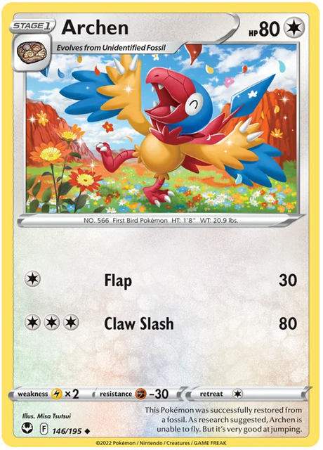 Archen Silver Tempest Pokemon Single 146/195