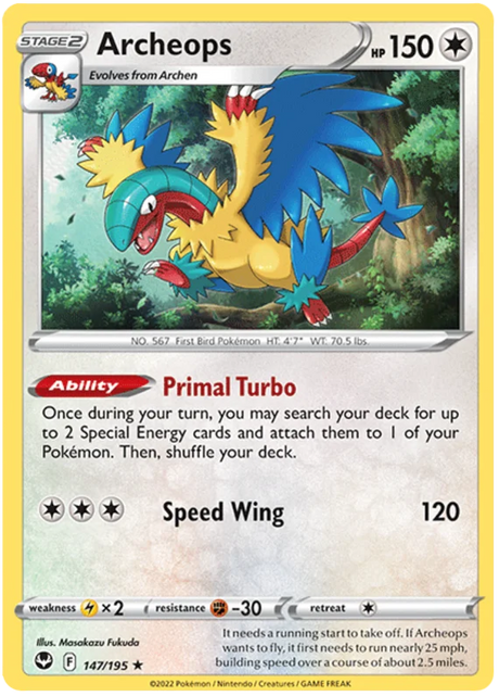 Archeops Silver Tempest Pokemon Single 147/195