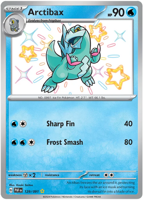 Arctibax Paldean Fates Pokemon Card Single 129/091