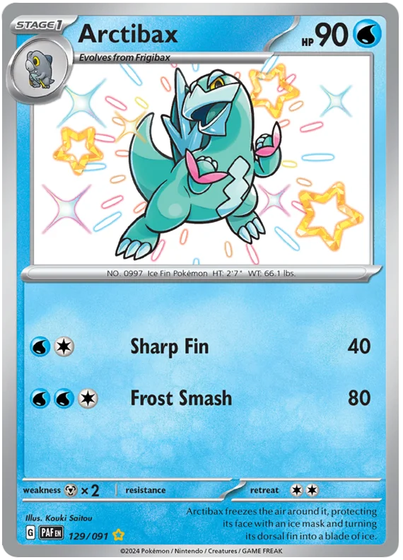 Arctibax Paldean Fates Pokemon Card Single 129/091