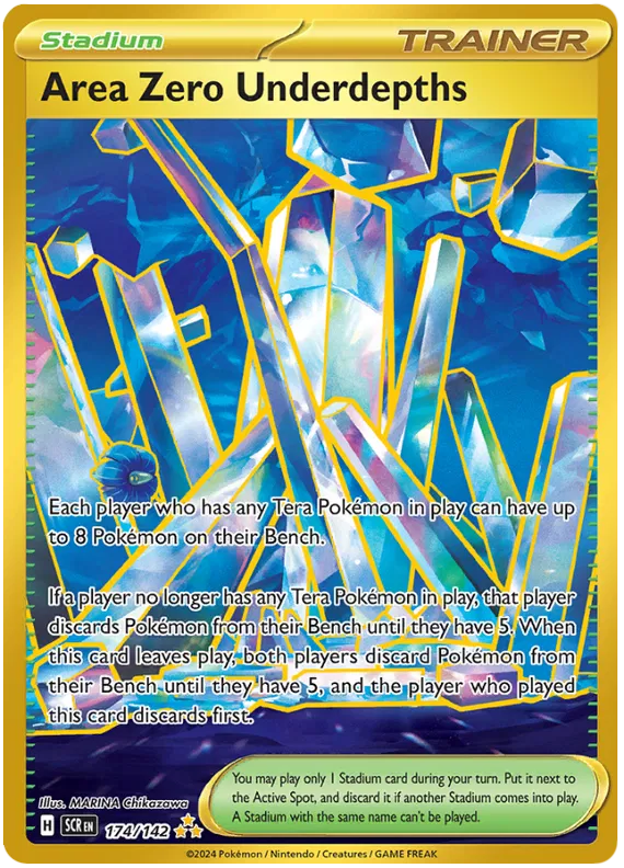 Area Zero Underdepths Hyper Rare (Gold) Stellar Crown Pokemon Single Card 174/142