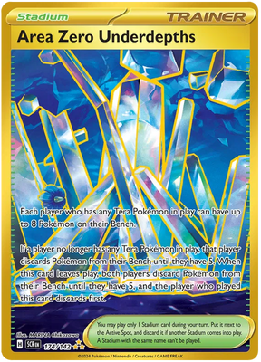 Area Zero Underdepths Hyper Rare (Gold) Stellar Crown Pokemon Single Card 174/142
