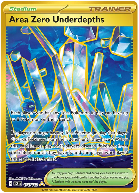 Area Zero Underdepths Hyper Rare (Gold) Stellar Crown Pokemon Single Card 174/142