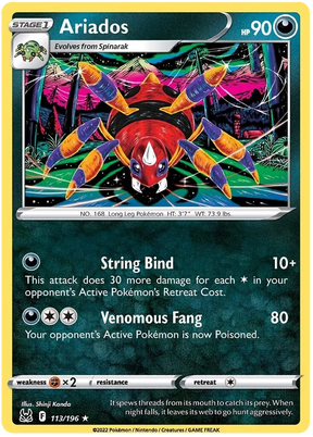 Ariados Lost Origin Pokemon Single Card 113/196