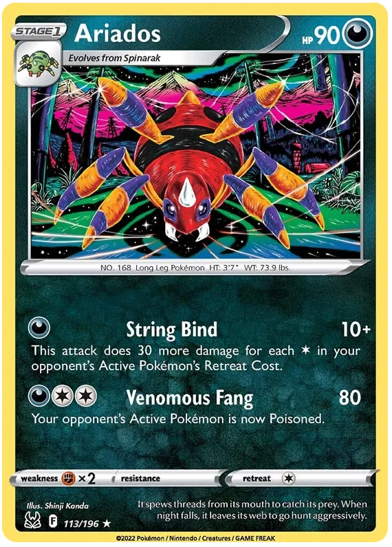 Ariados Lost Origin Pokemon Single Card 113/196