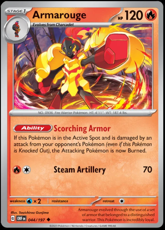 Armarouge Obsidian Flames Single Pokemon Card