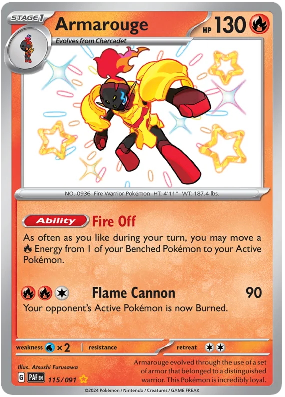 Armarouge Paldean Fates Pokemon Card Single 115/091