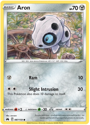 Aron Crown Zenith Pokemon Card Single