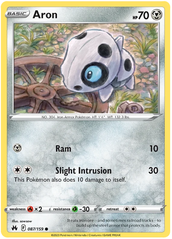 Aron Crown Zenith Pokemon Card Single