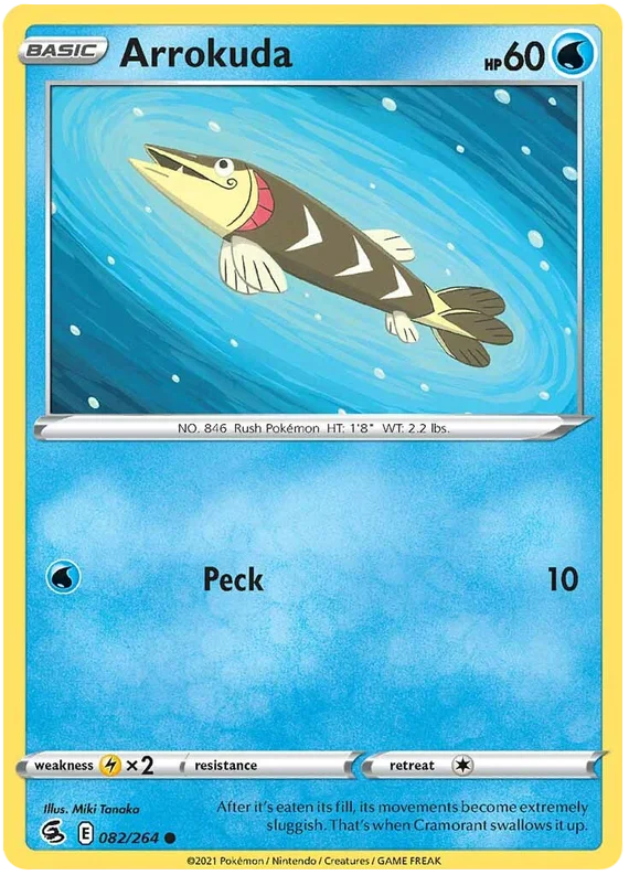 Arrokuda Fusion Strike Pokemon Card Singles 082/264