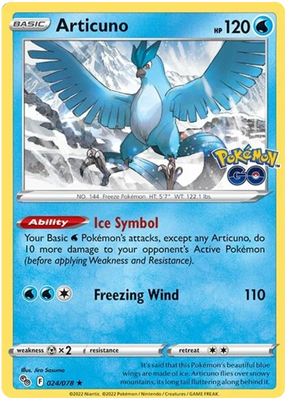 Articuno Pokemon GO Card Singles 024/078