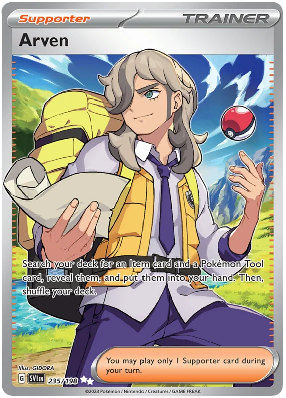 Arven Full Art Scarlet & Violet Base Set Pokemon Card Single