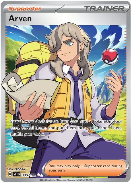 Arven Full Art Scarlet & Violet Base Set Pokemon Card Single