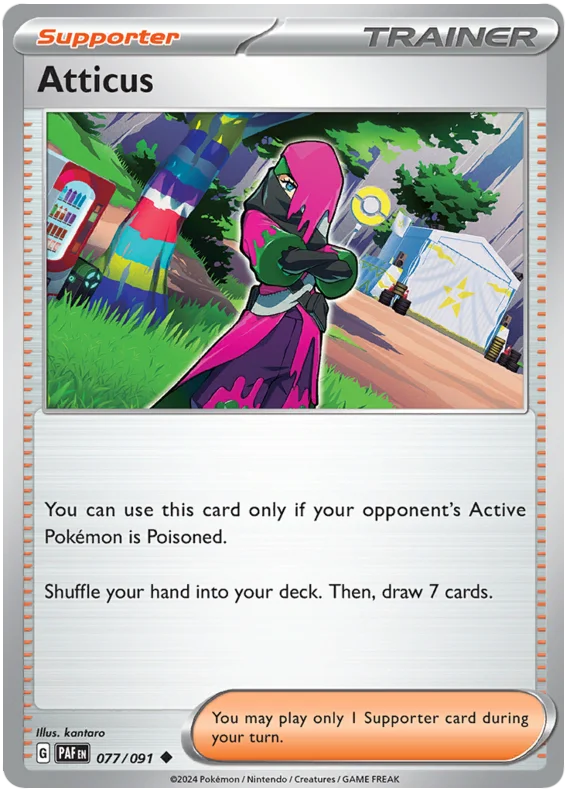 Atticus Paldean Fates Pokemon Card Single 077/091