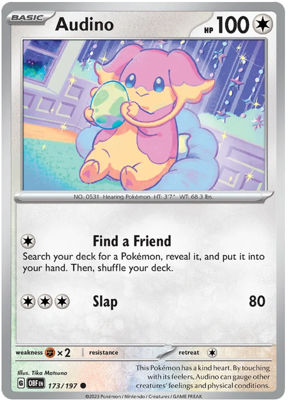 Audino Obsidian Flames Single Pokemon Card