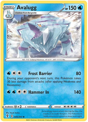 Avalugg 045/203 - Pokemon TCG Evolving Skies card