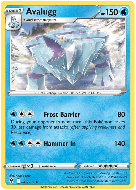 Avalugg 045/203 - Pokemon TCG Evolving Skies card