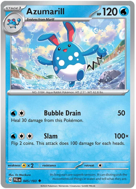 Azumarill Paldea Evolved Single Pokemon Card
