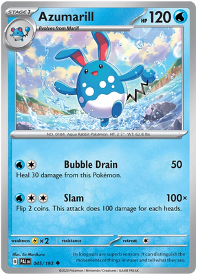 Azumarill Paldea Evolved Single Pokemon Card