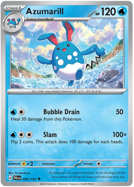 Azumarill Paldea Evolved Single Pokemon Card